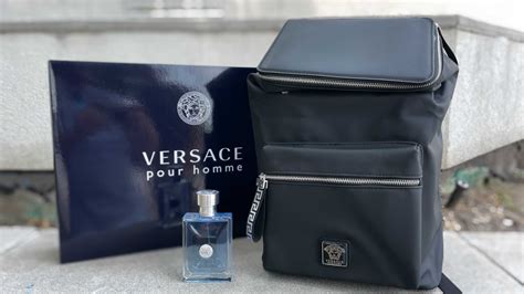 versace perfume with backpack macy's|Versace parfums black backpack.